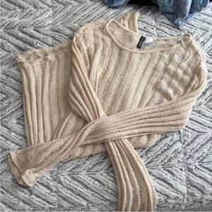 H&M cream/beige knitted beach cover up dress